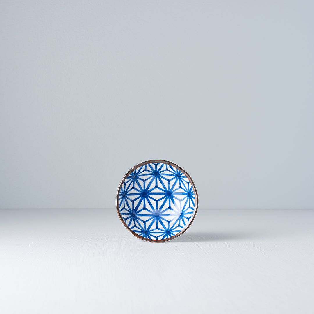 Sauce Dish 11cm Indigo Ikat Starburst Design