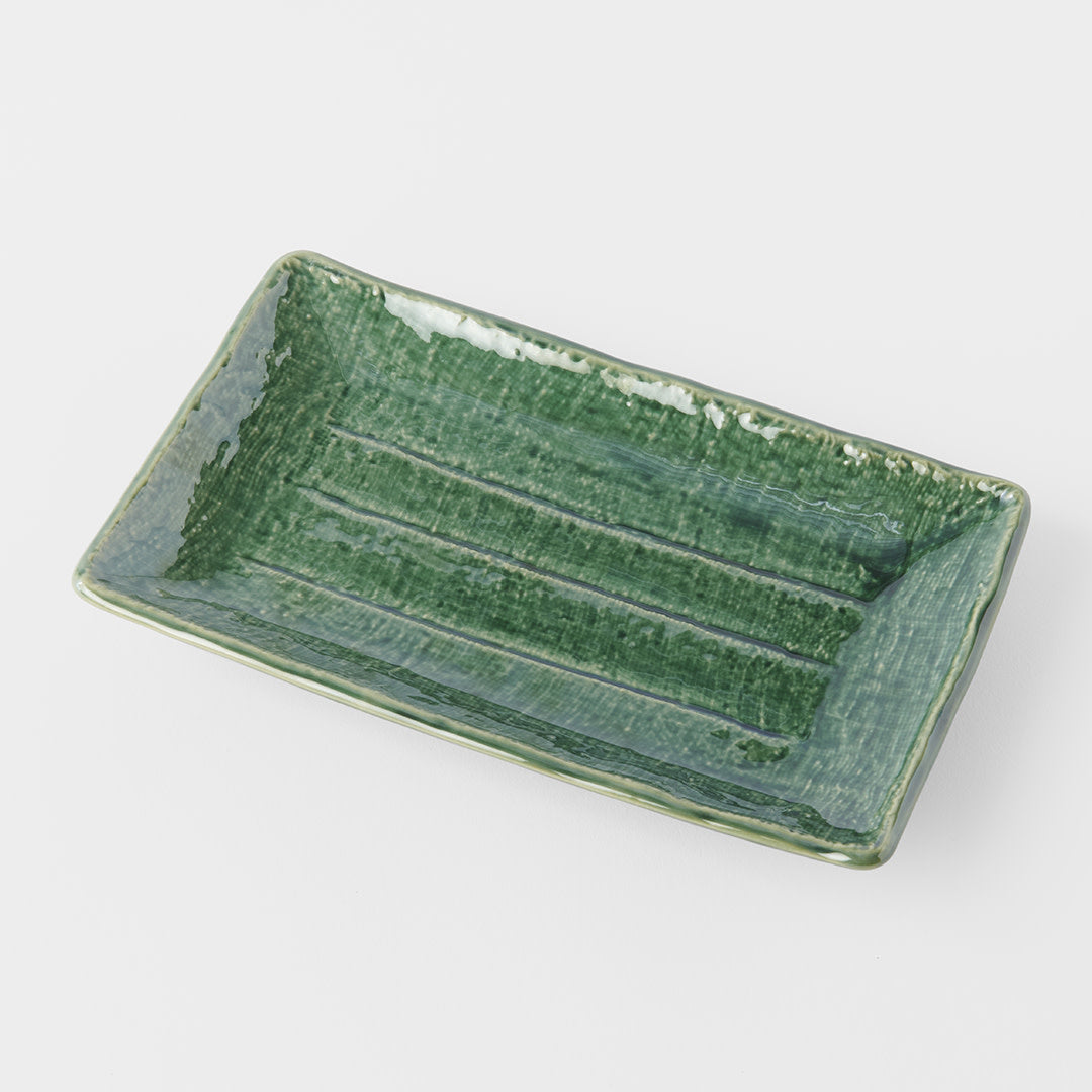 Sushi Plate 21cm Oribe Green Glaze