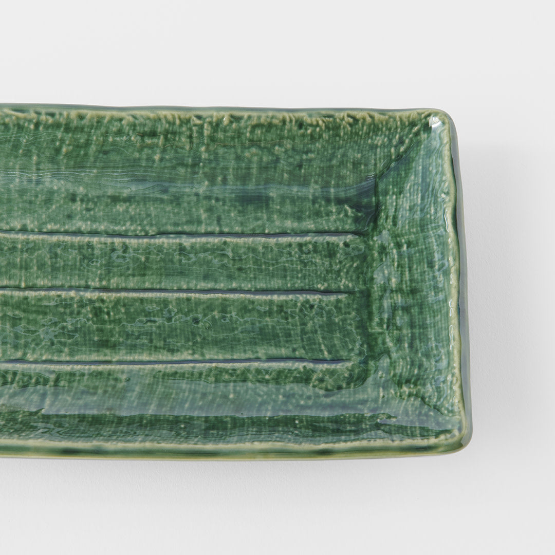 Sushi Plate 21cm Oribe Green Glaze