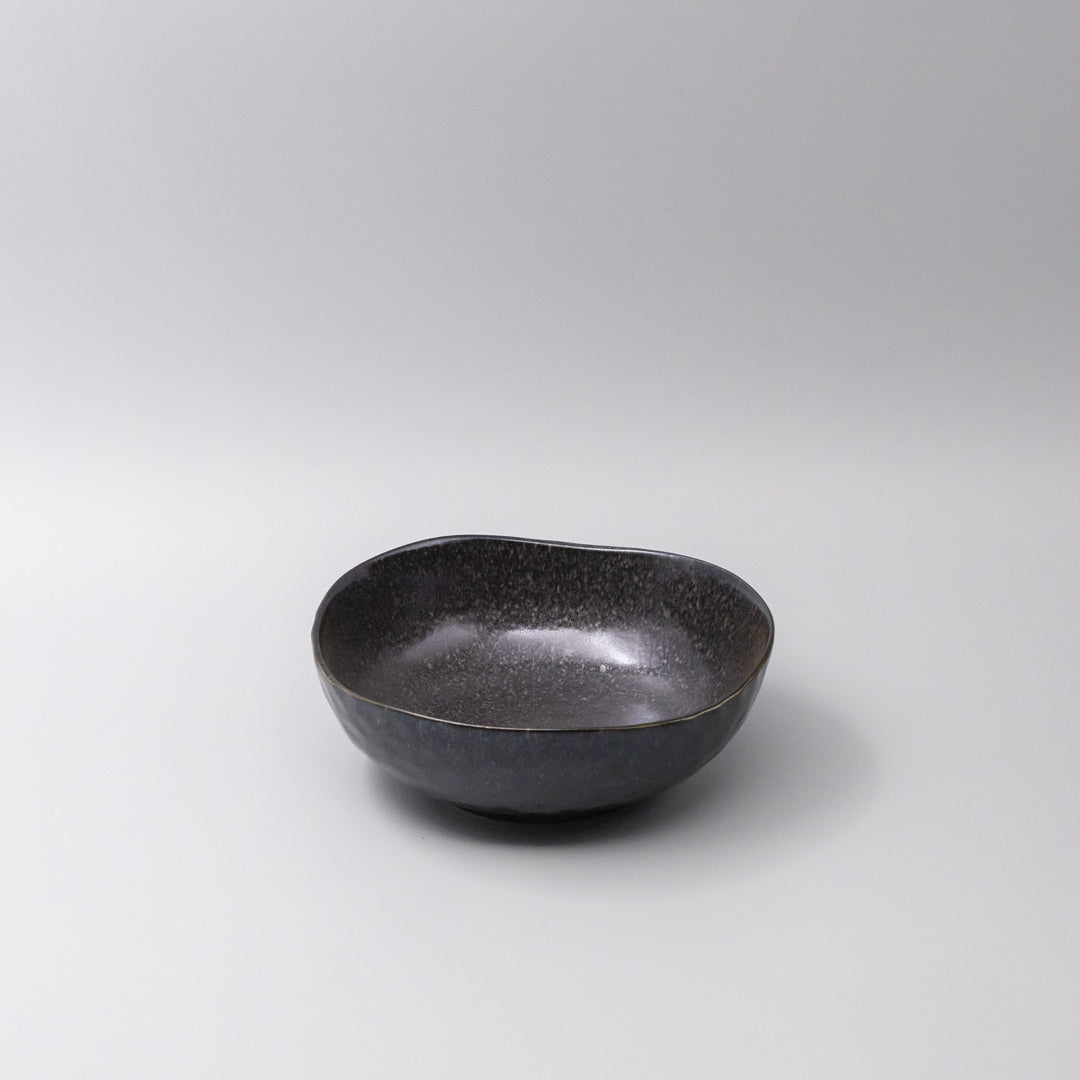 Bowl Organic Shape 20cm Kanso Matte Black Glaze