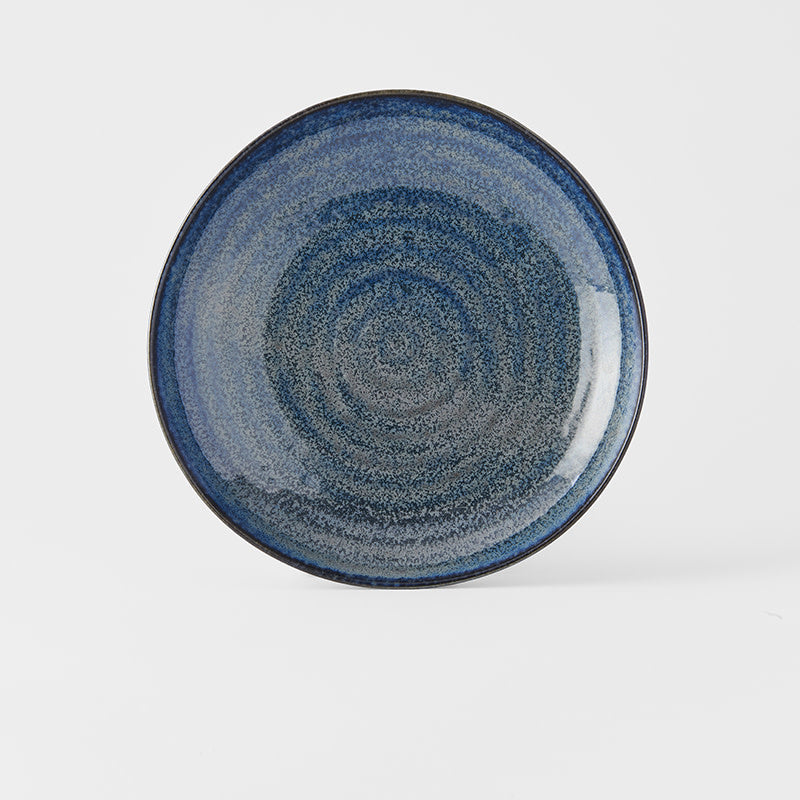 Dinner Plate Organic Shape 23cm Kanso Indigo Blue Glaze