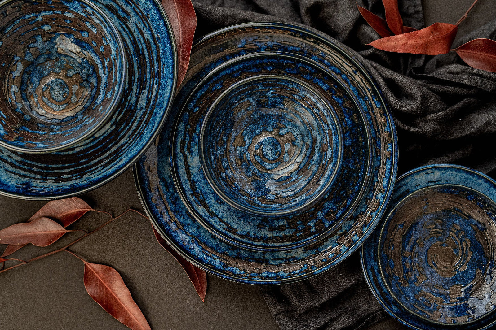 Tapas Plate 17cm Copper Swirl Glaze