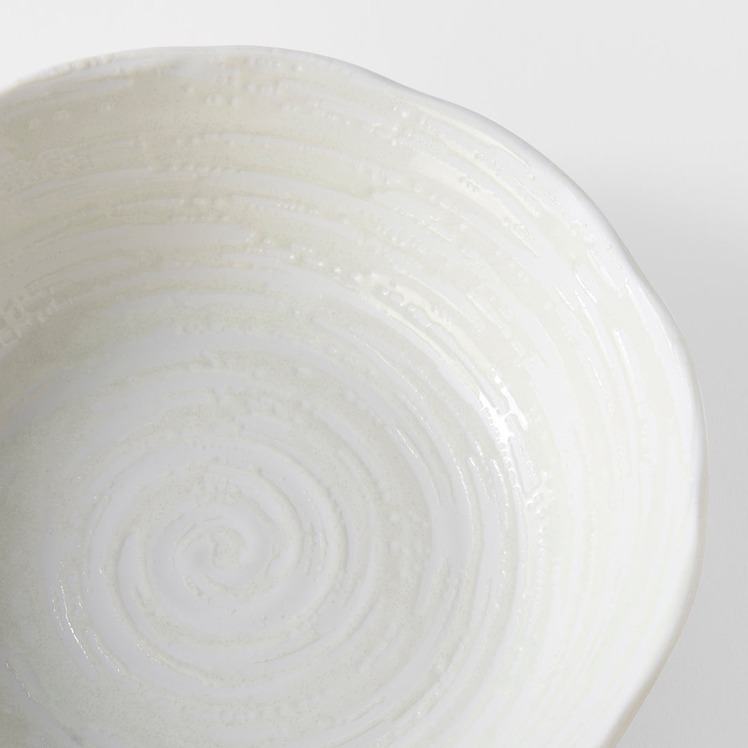 Bowl 21.5cm White Spiral Glaze