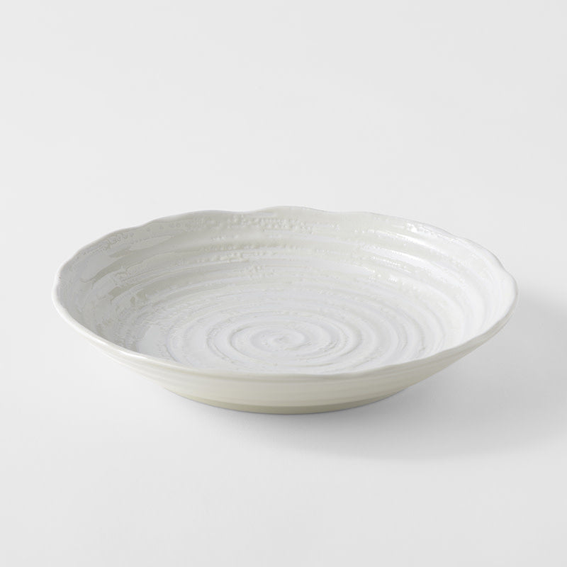 Pasta Bowl 22cm White Spiral Glaze