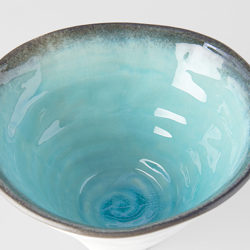 Bowl Deep Ikebana 22cm Sky Blue Glaze