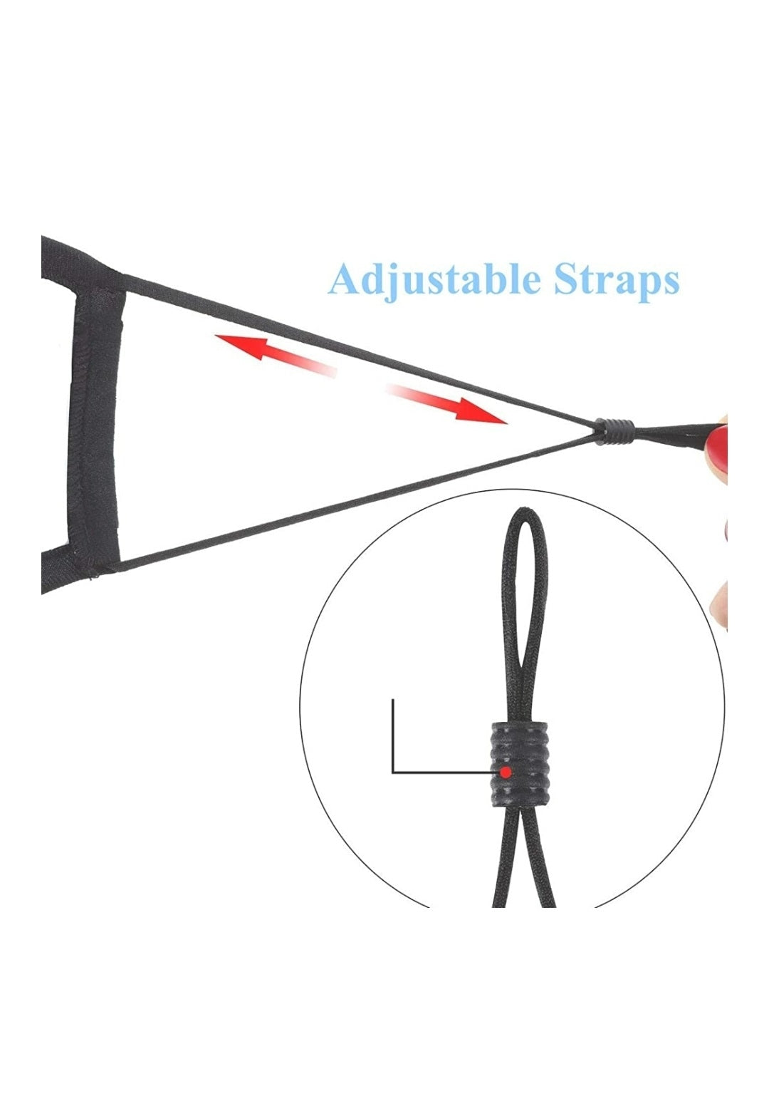 NEW Cotton Cloth Face Mask w 2 Filters Reusable Washable Adjustable 3Ply Black