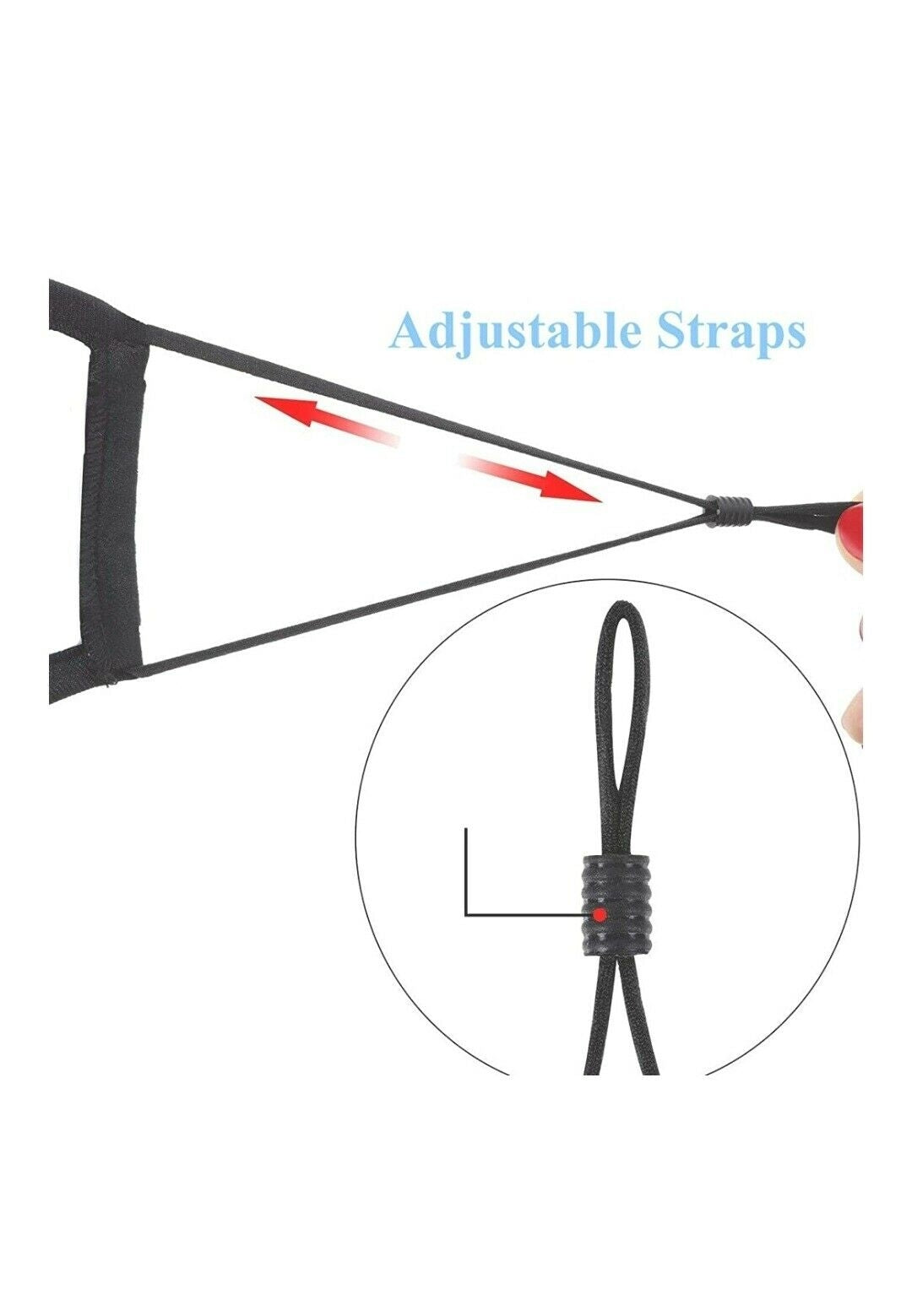 Face Mask Reusable Cotton Cloth Fabric w 2 Pm2.5 Perfect Fit Adjustable Black