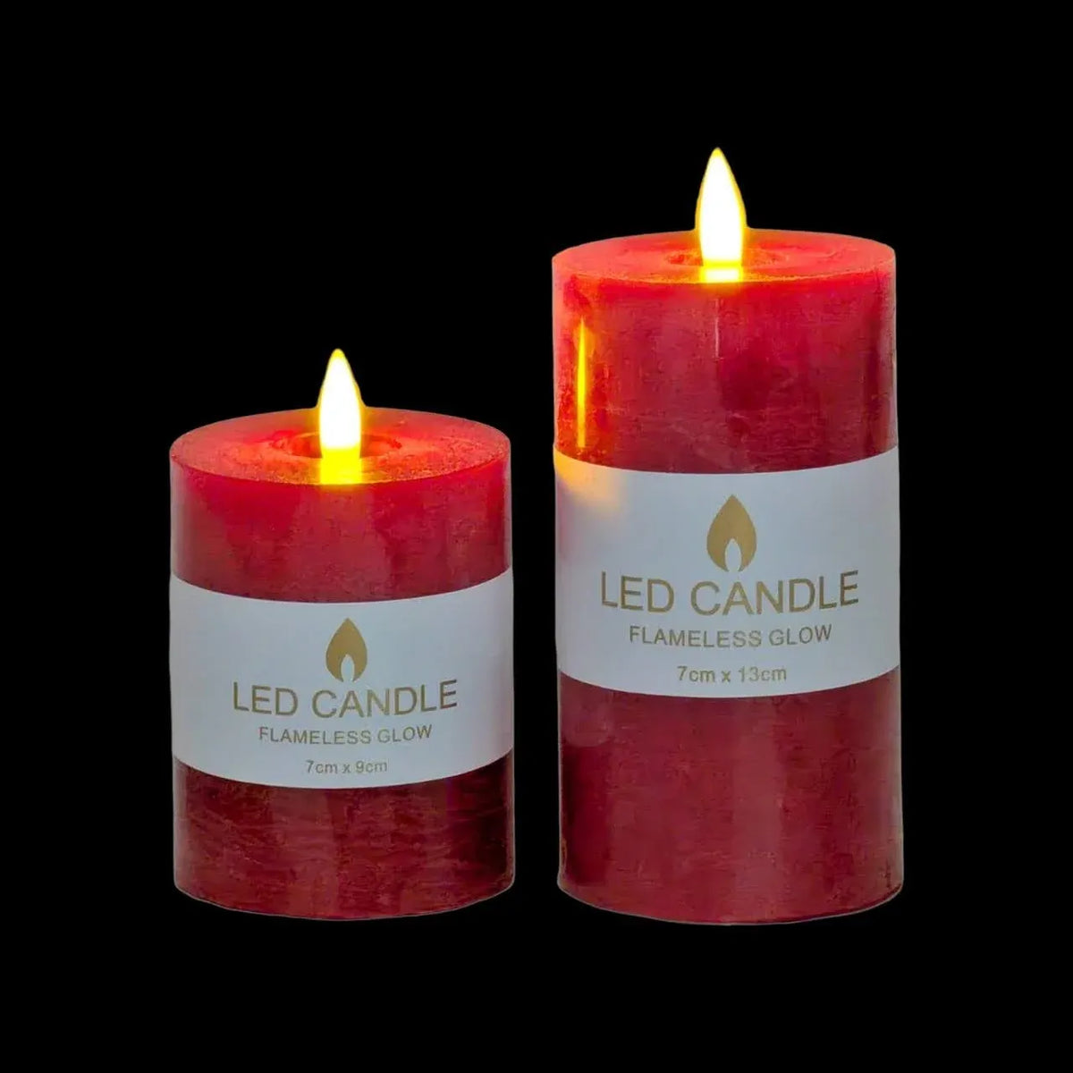 Bulk 24 Flameless Led Candle 7x13cm Red