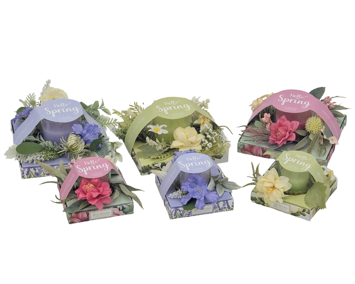 bulk 24 Botanical Bloom Scent Candle Gift Set 50G 3 Asst