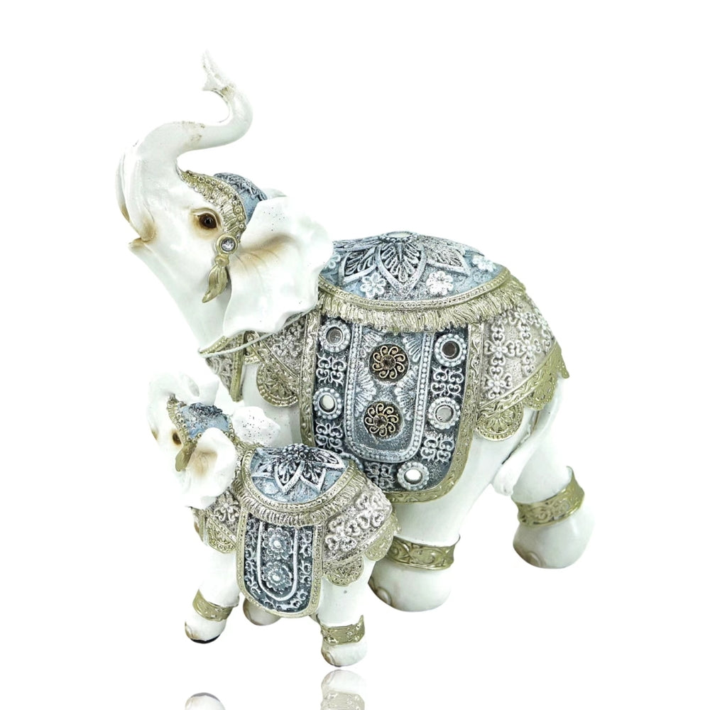 Mother &amp; Baby Elephant Statues 19cm