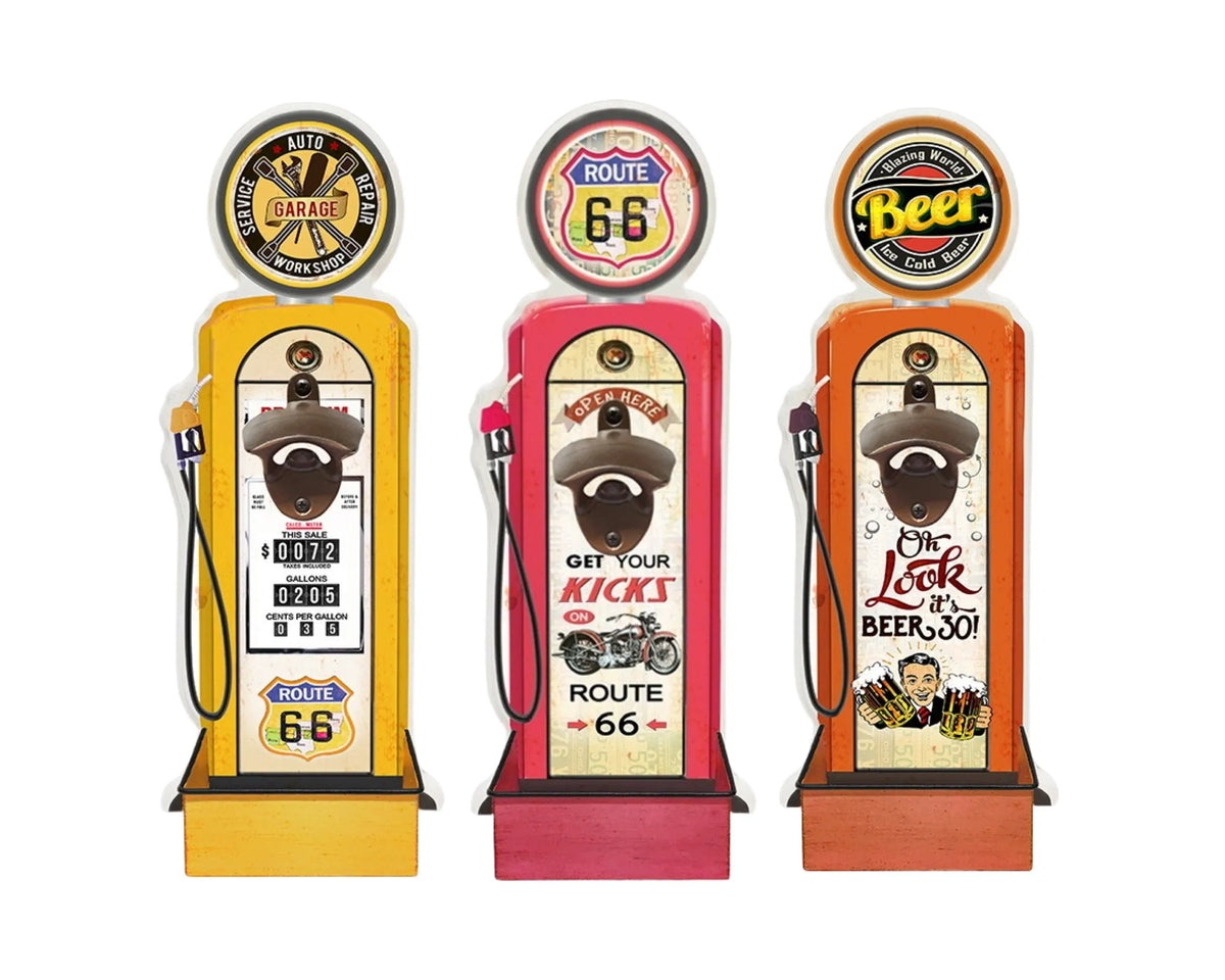 Metal &amp; Mdf Bottle Opener 15x37.5cm 3 Asst