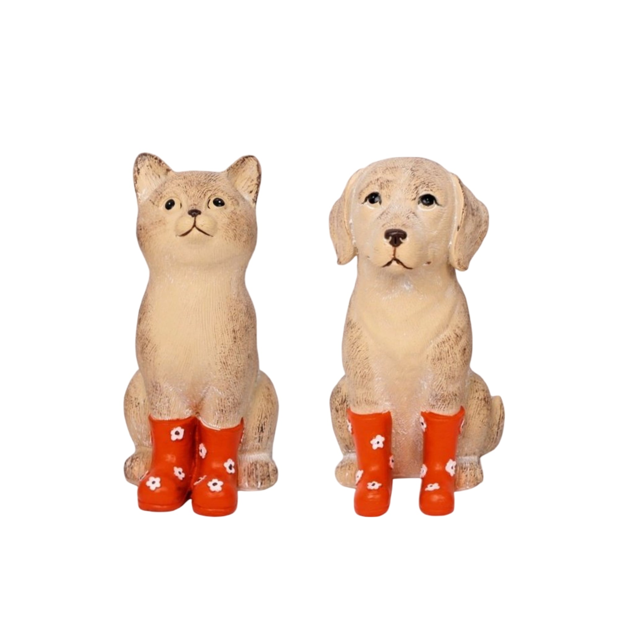 Set 2 Polyresin Dog & Cat 20cm