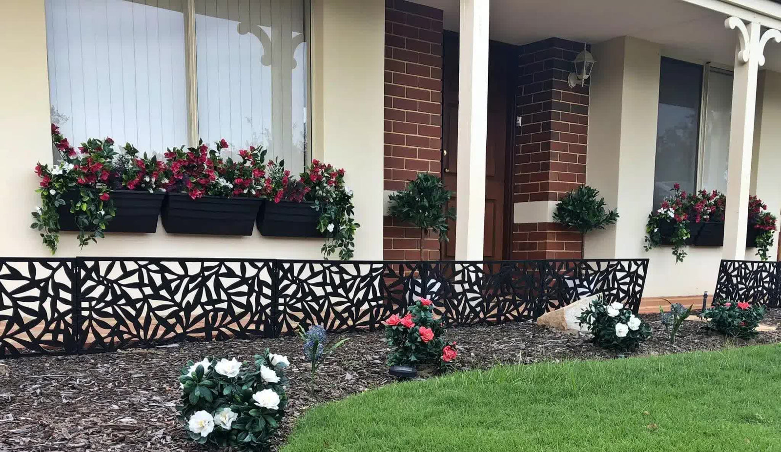 Premium Artificial White Rose Bunch UV Resistant 45cm