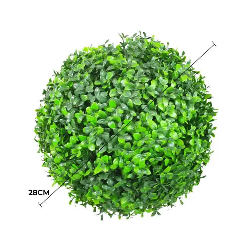 Medium Green Leaf Buxus Topiary Ball UV Resistant 28cm