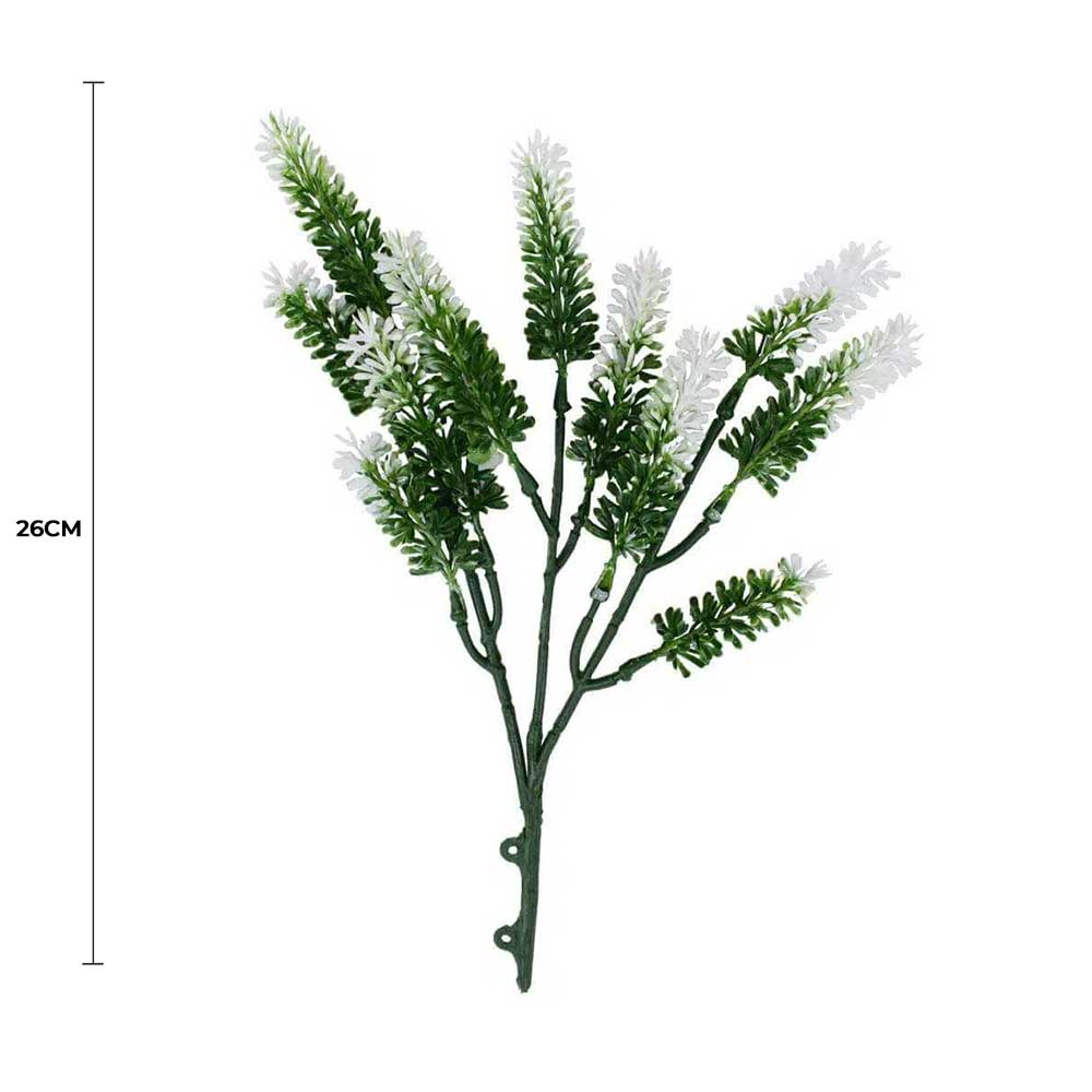 Small White Artificial Lavender Stem UV Resistant 26cm