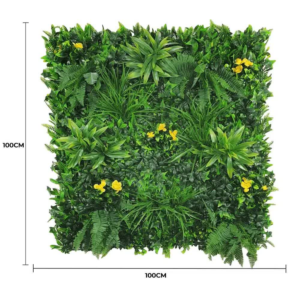 Yellow Rose Vertical Garden / Green Wall UV Resistant 100cm x 100cm