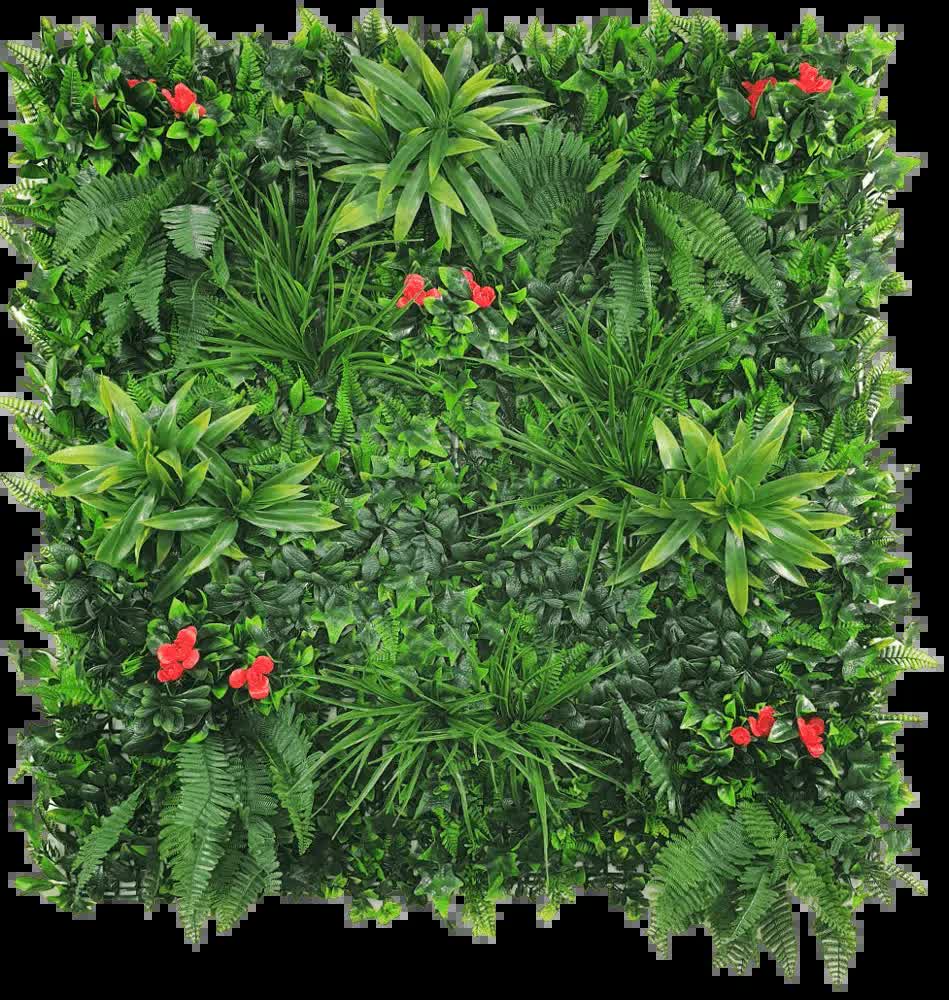 Elegant Red Rose Vertical Garden / Green Wall UV Resistant 100cm x 100cm