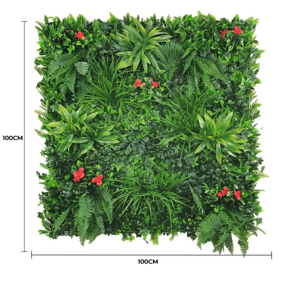 Elegant Red Rose Vertical Garden / Green Wall UV Resistant 100cm x 100cm