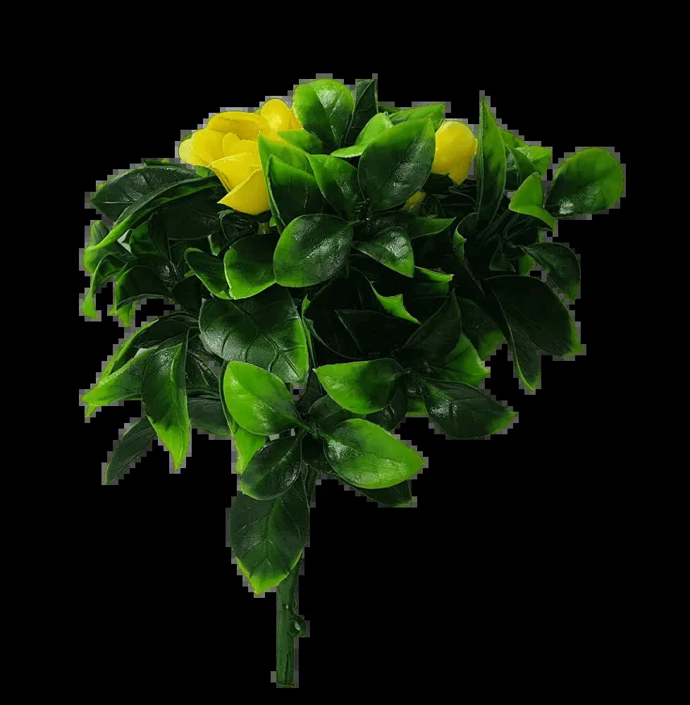 Flowering Yellow Rose Stem UV Resistant 30cm