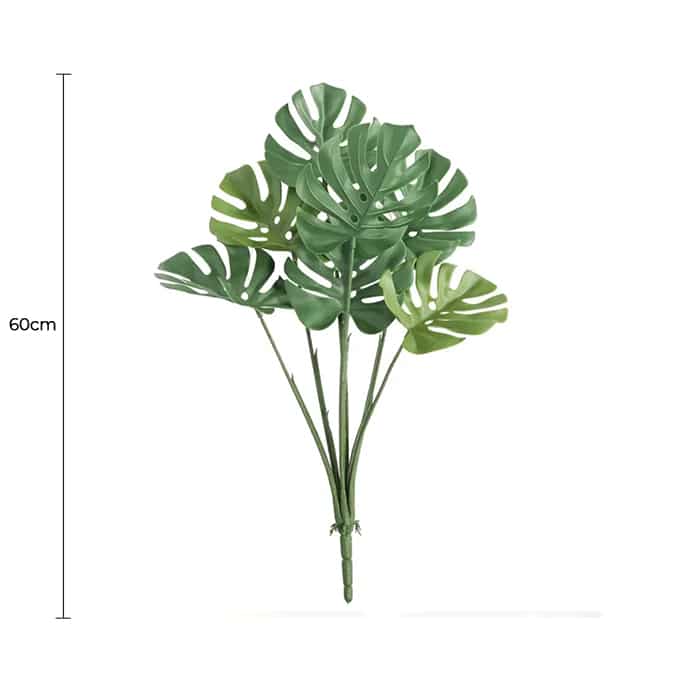 Artificial Monstera Split Leaf Philodendron Plant Stem 60cm UV Resistant