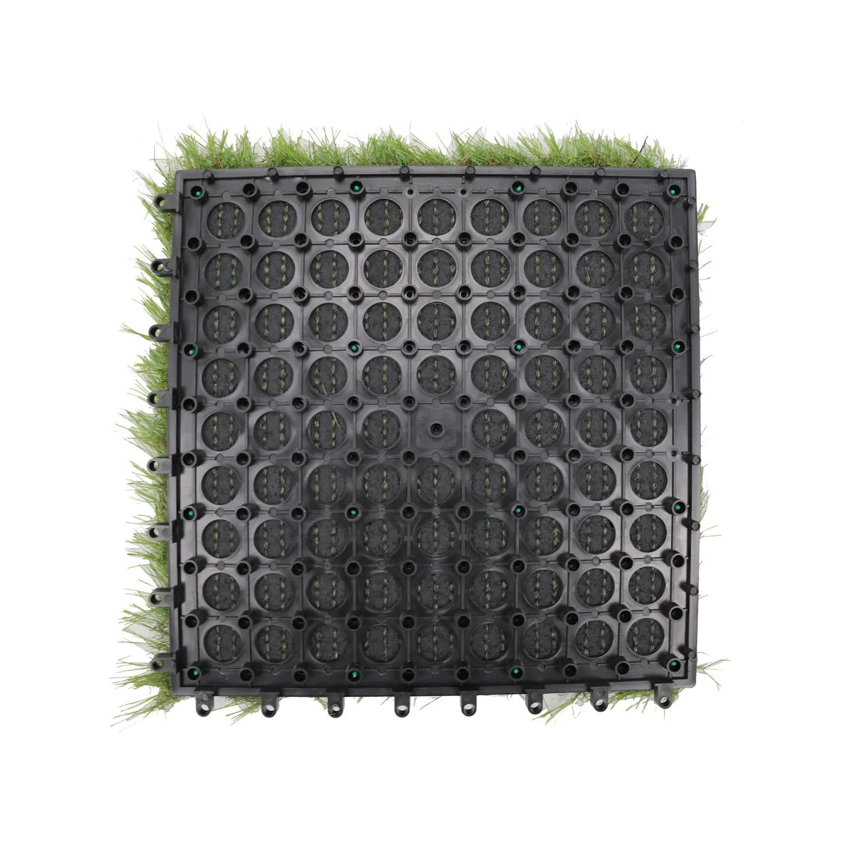 9 Pieces of Interconnecting Artificial Grass Decking Tiles (UV Resistant) 30cm x 30cm