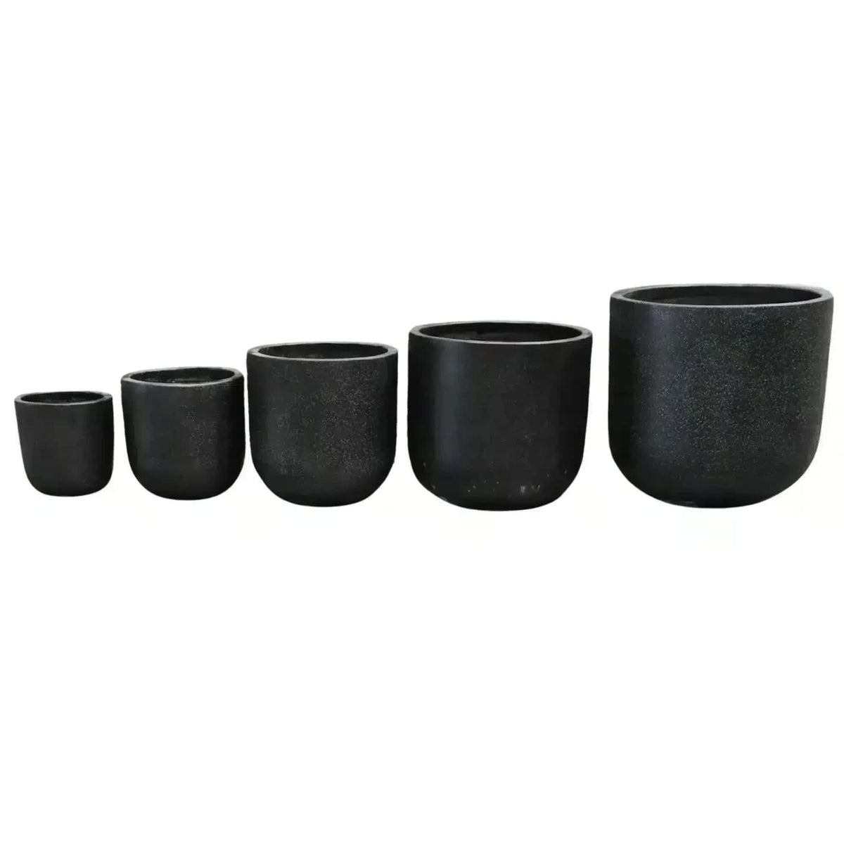 Modern Black Rounded Terrazzo Planters Set of 5 Bulk Savings