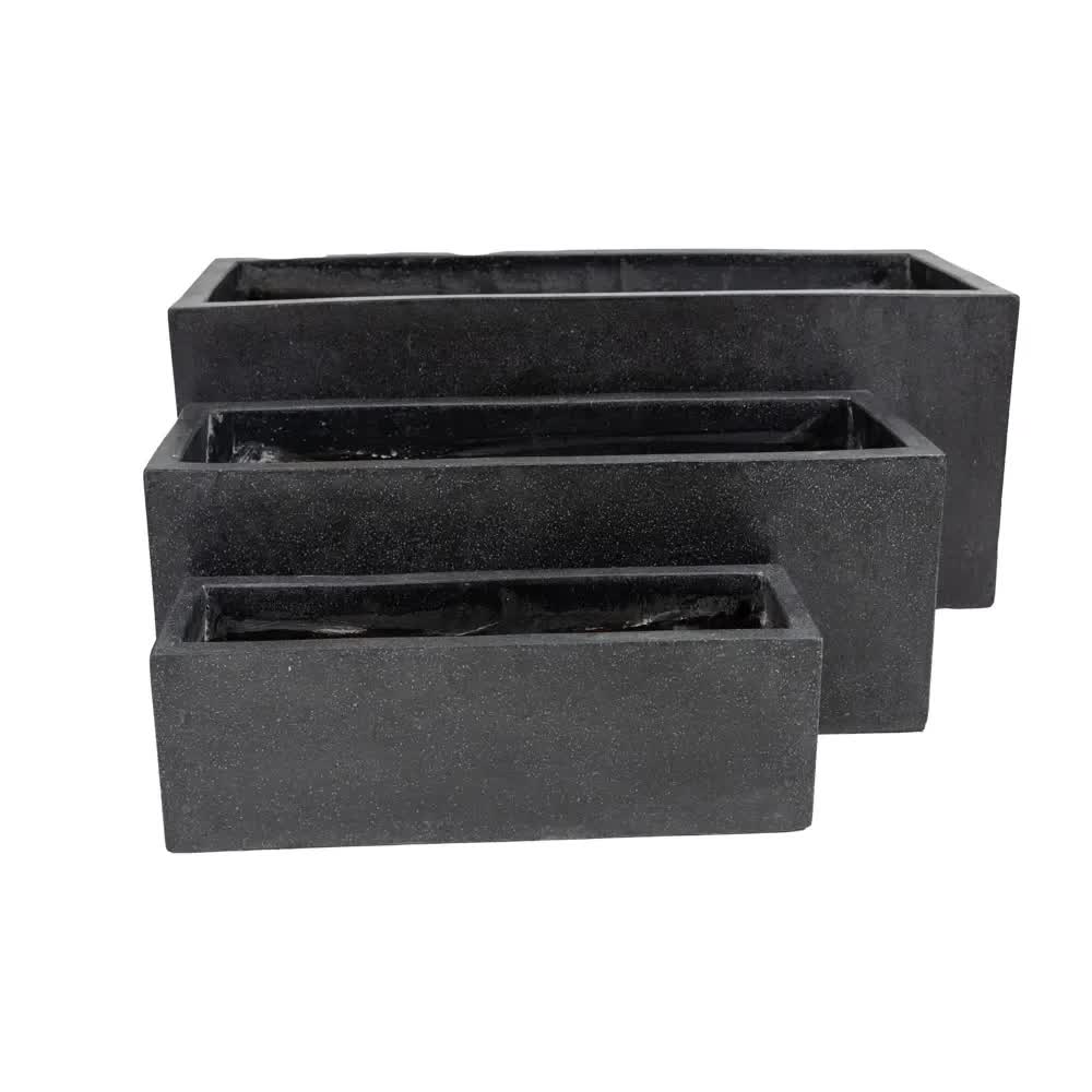 Luxury Black Terrazzo Concrete Planter Set of 3