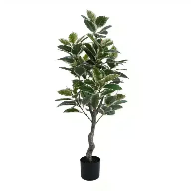 Artificial Bushy Variegated Ficus Tree (Rubber Tree) 120cm