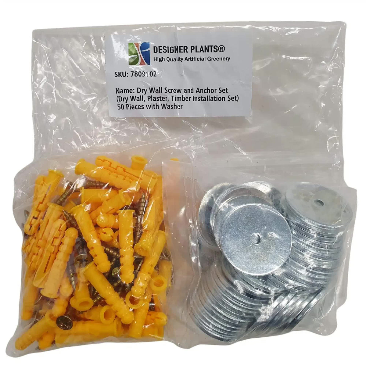 Budget Pack Screw, Washer &amp; Plug Kit (Timber, Drywall and Plaster) 50 Pack