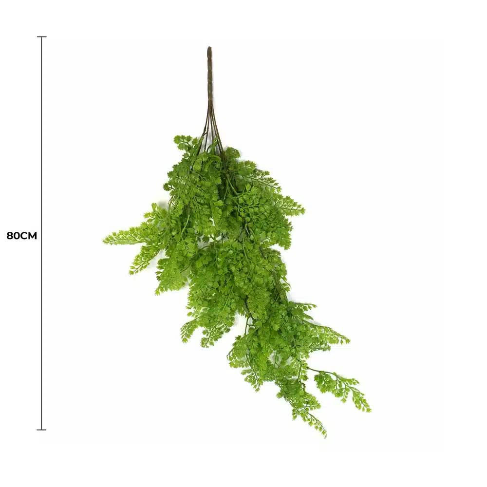 Hanging Native Green Dense Maiden Hair Fern Bush UV Resistant 80cm