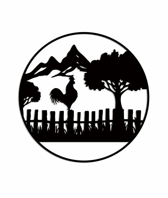 Farm Fence Wall Art 99x99cm
