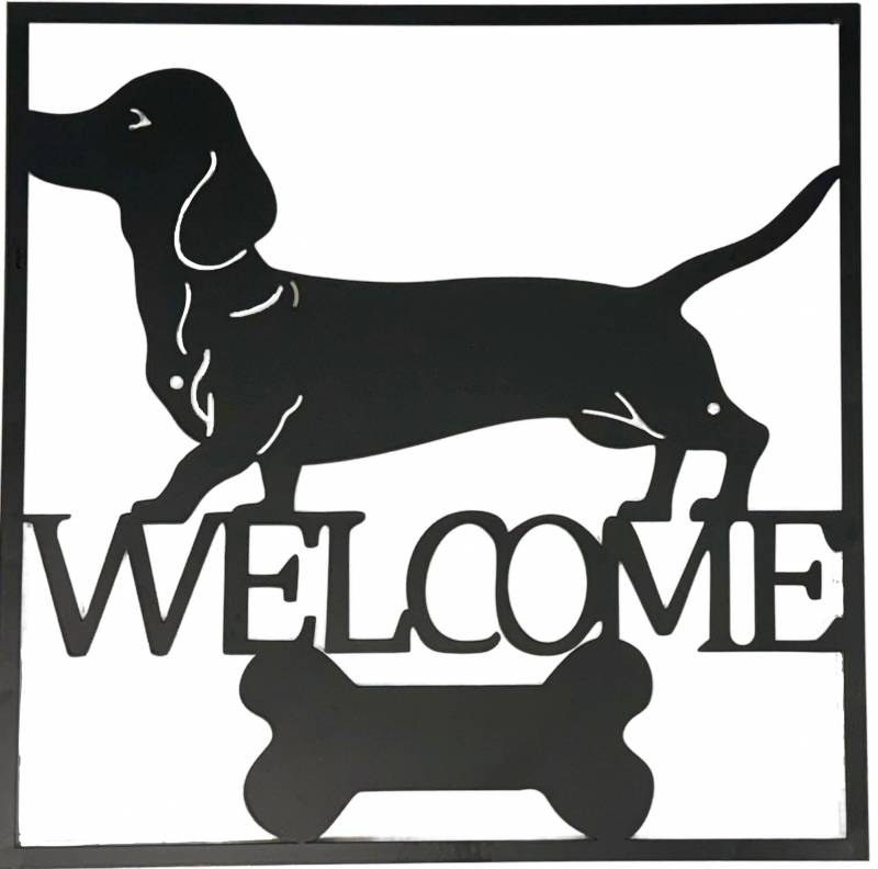 Welcome Dachshund Wall Art 40cm