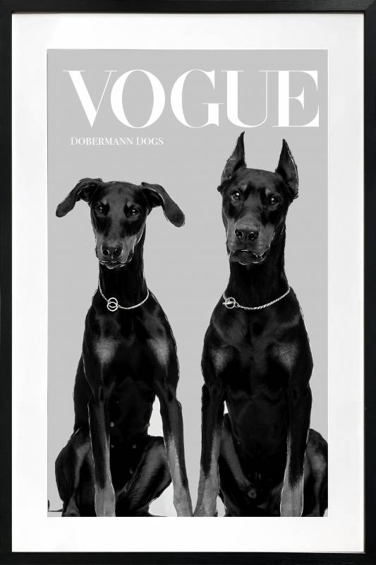 Luxury Dog Artwork Framed W Glass Front 80x120cm