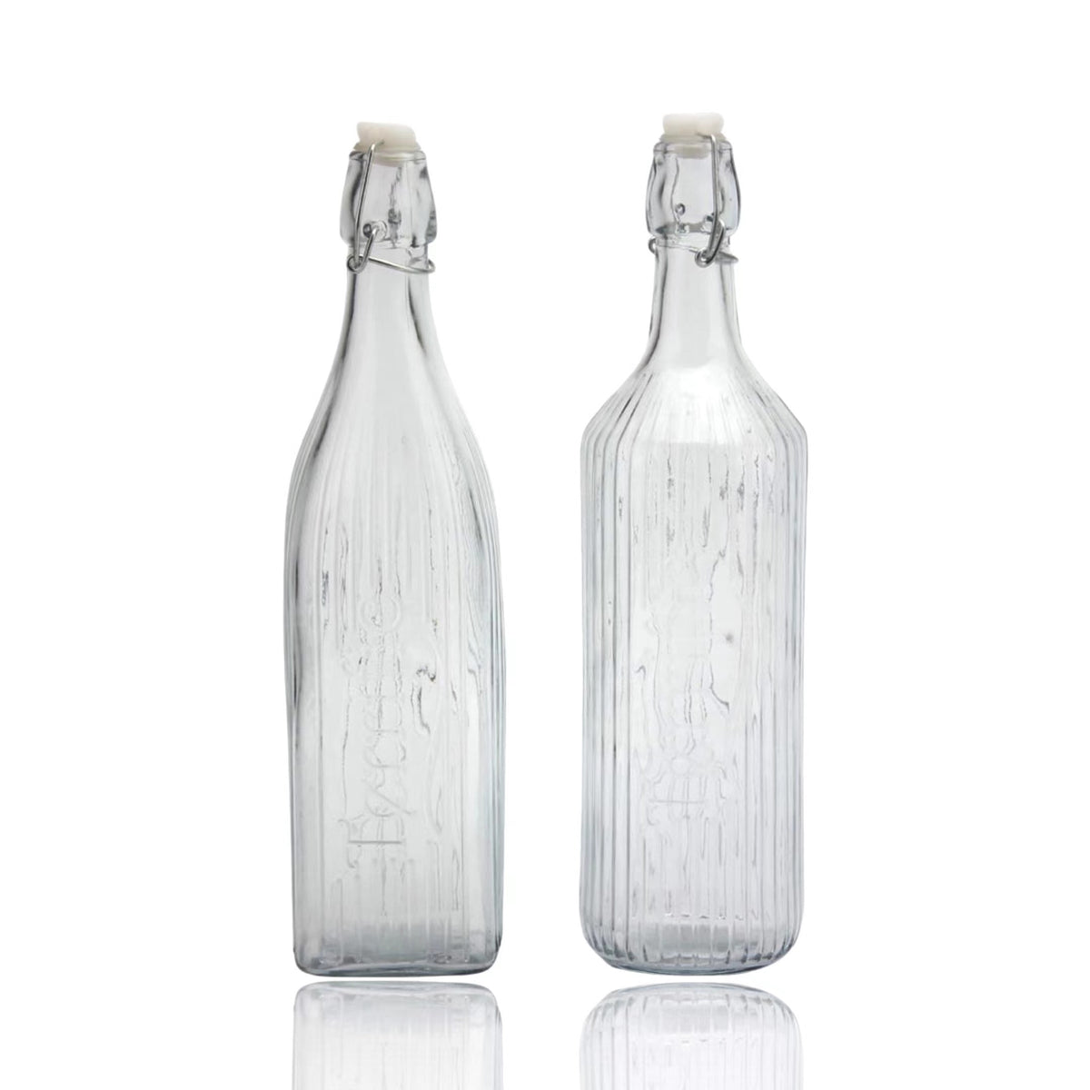 bulk 12 Clear Water Bottle Clip Top 1Lt 2 Assorted