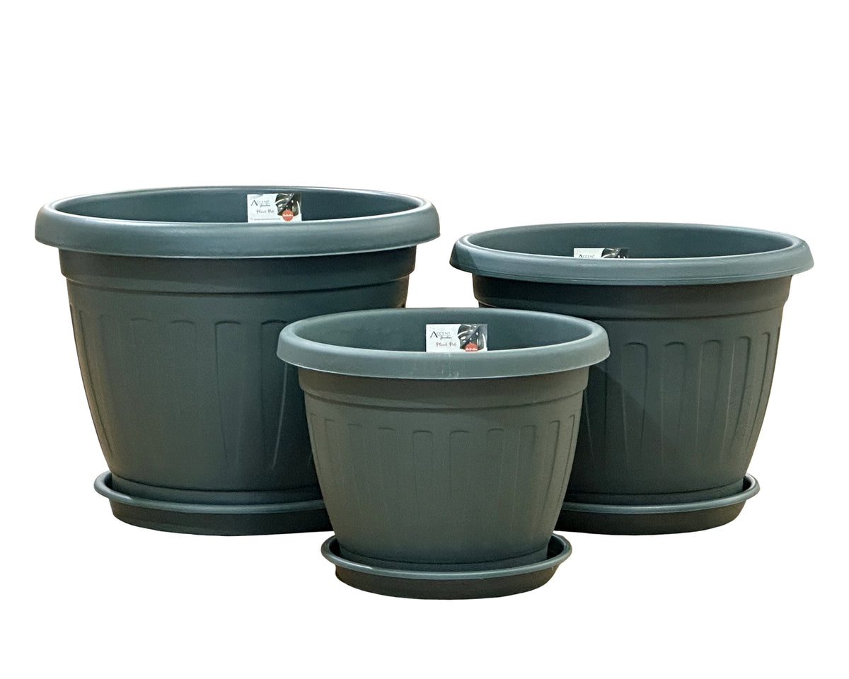bulk 14 Garden Plastic Pot &amp; Saucer Large Size 39x30cm