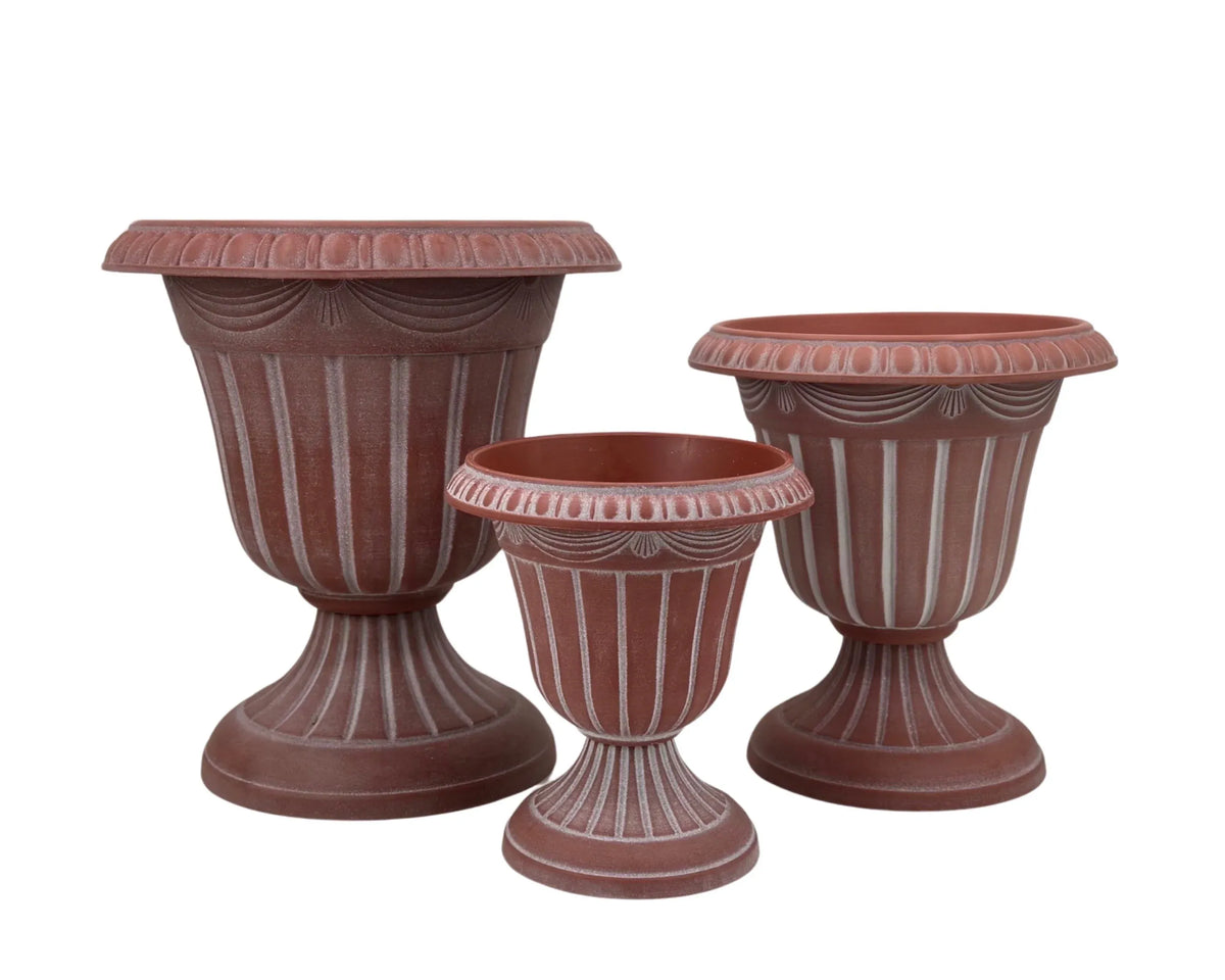 Bulk 12 Fluted Urn Planter W Base 33.5tdx24bdx37hcm