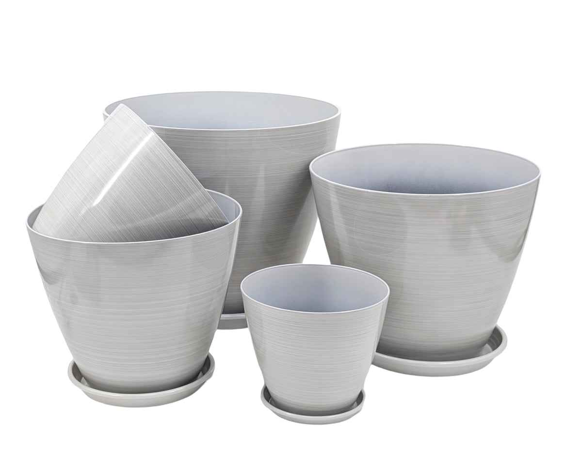 bulk 12 Brush Glazed Planter w Drainage Tray 34cm