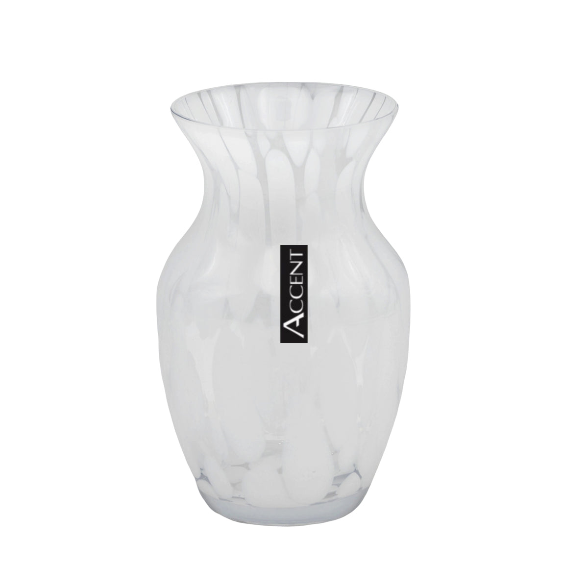 bulk 6 White Speckle Flared Vase 20cm