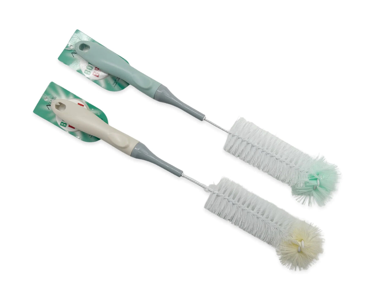 Bulk 24 Plastic Bottle Brush 6x6x39cm 2 Asst