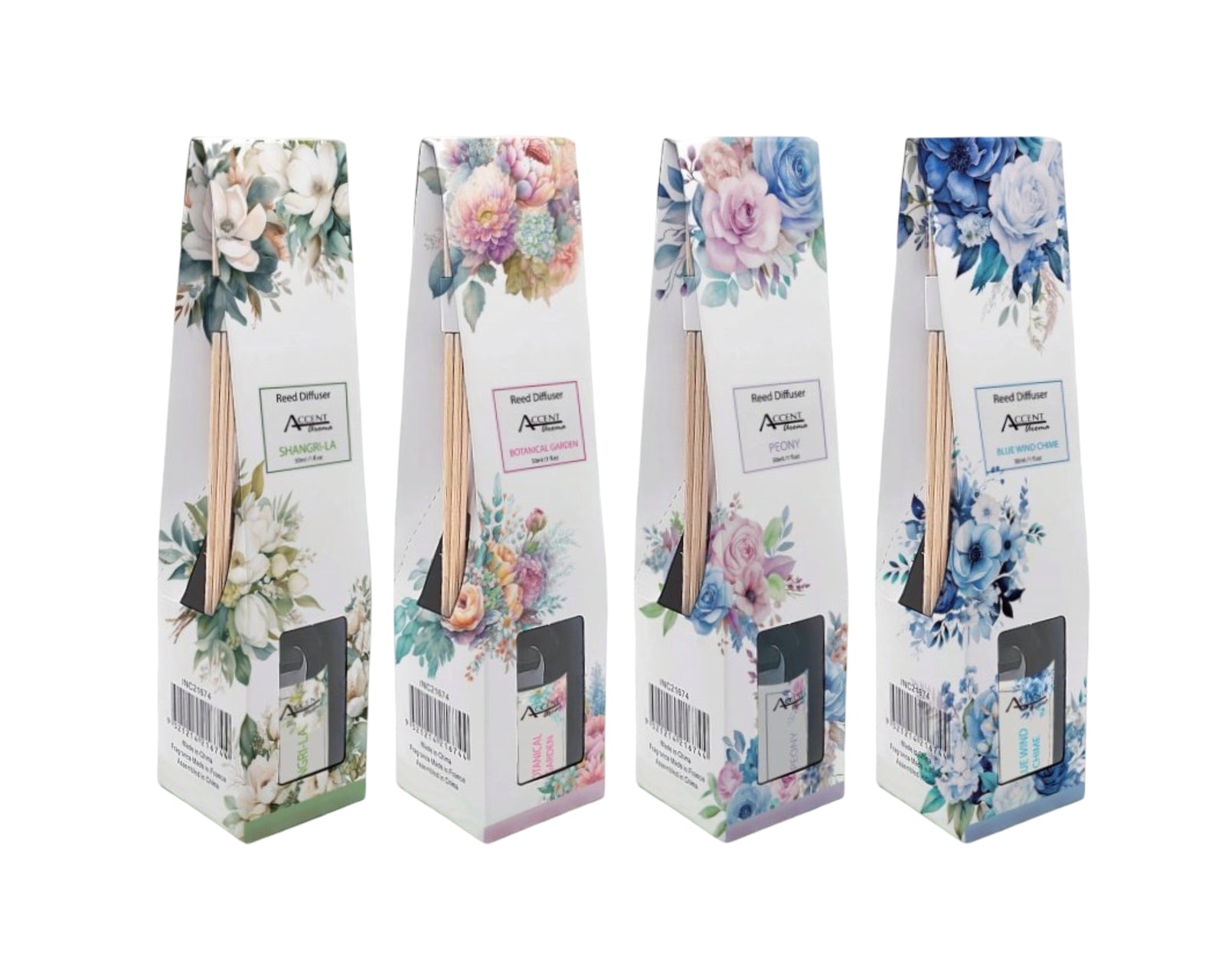 bulk 48 Aromatic Bouquet Diffuser 50Ml 4 Asst
