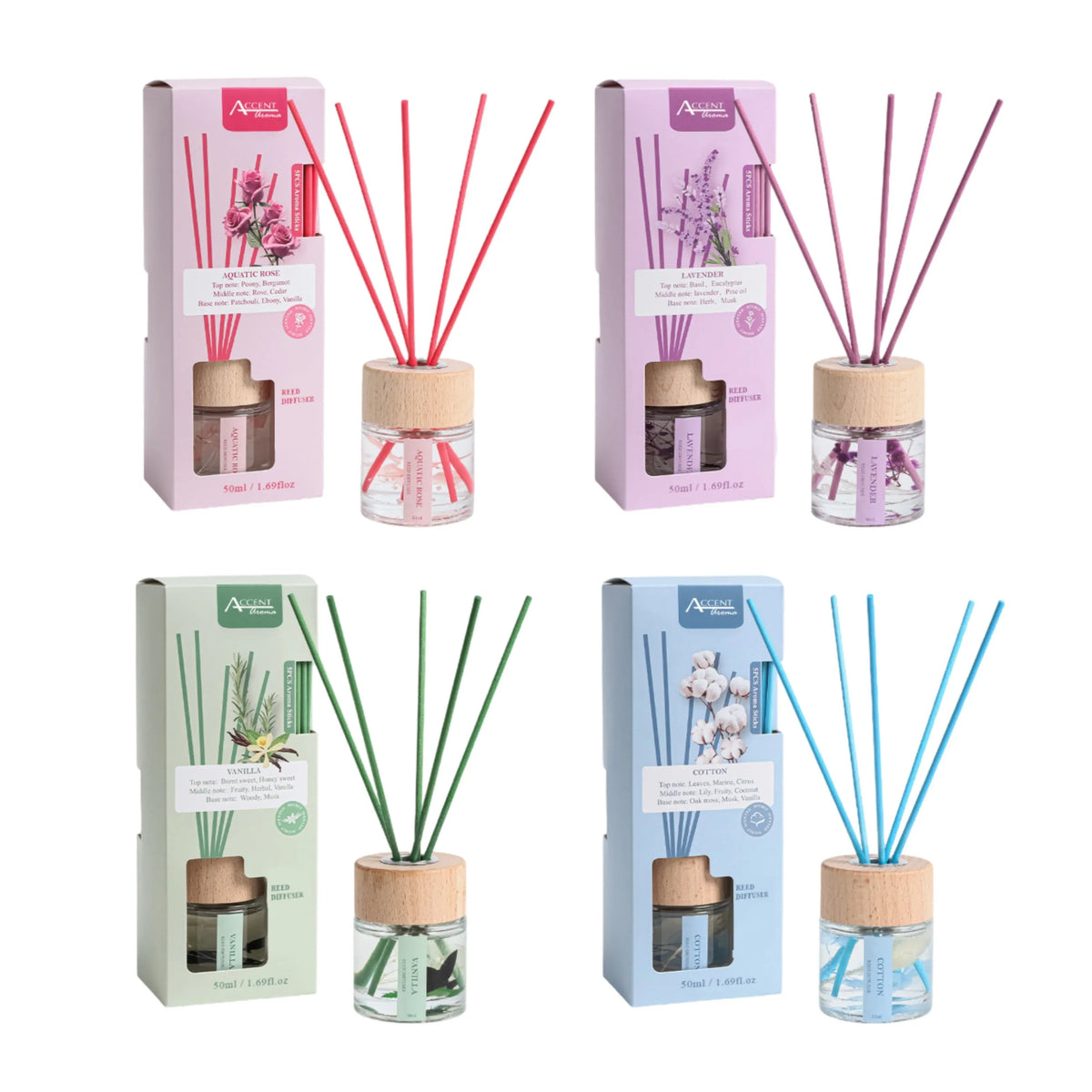 Bulk 24 Blossom Reed Diffuser 50ml 4 Asst