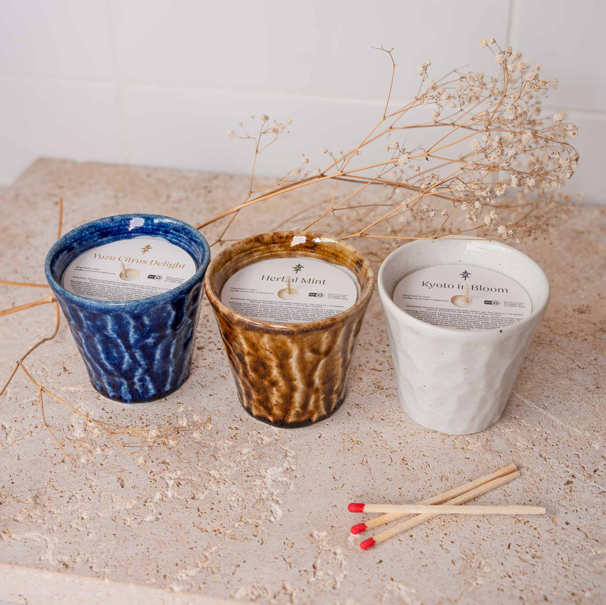 Candle Yuzu Citrus Blue Ceramic 180g