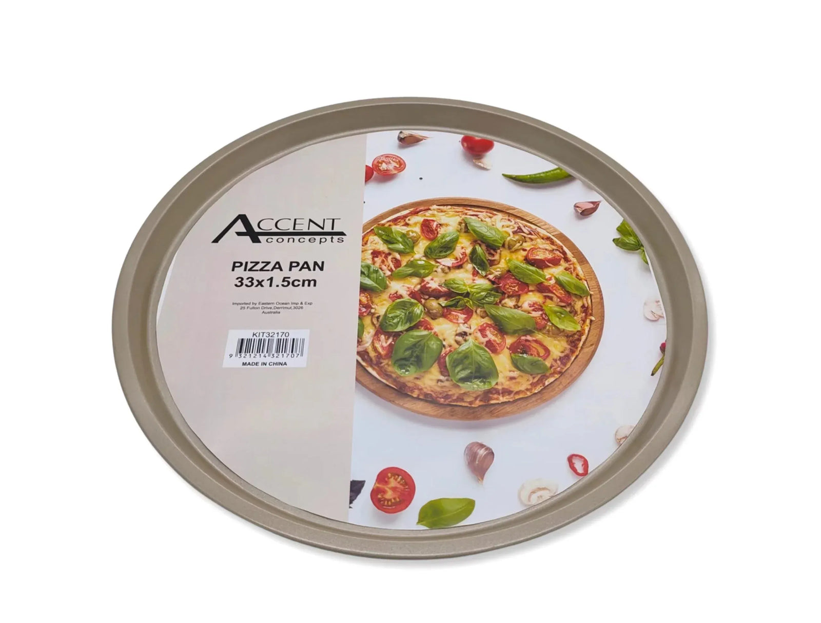 Bulk 12 Champagne Gold Pizza Pan With Holes 33x1.5cm