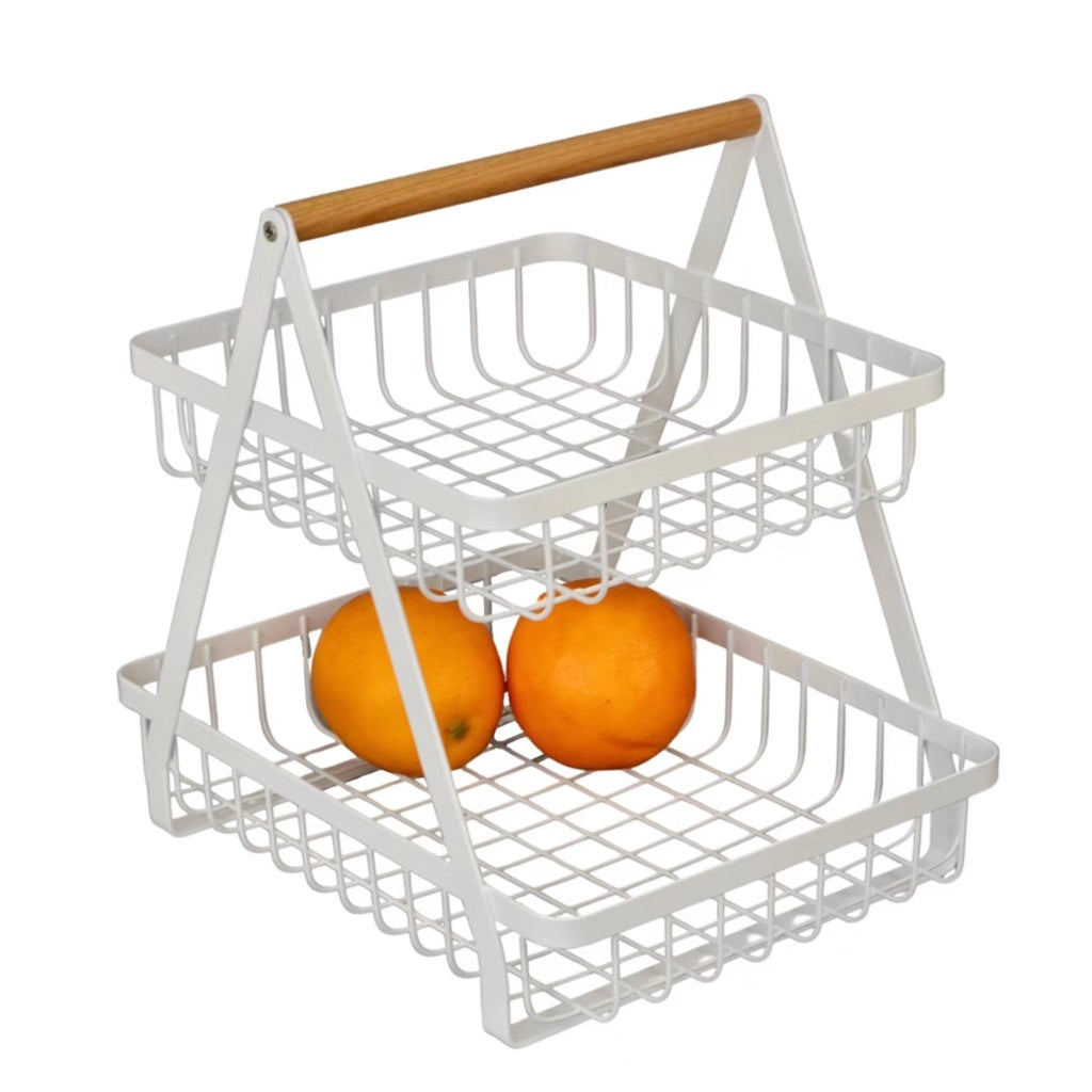 2 Tier Rectangle Fruit Basket 30cm