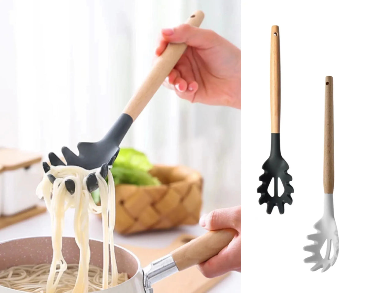 Bulk 24 Accent Silicone Pasta Server 32x6.5cm 2 Asst