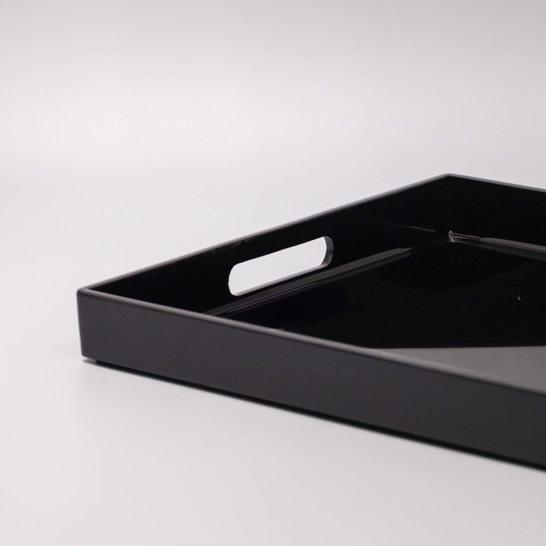 Tray Rectangular 42cm Black Lacquerware