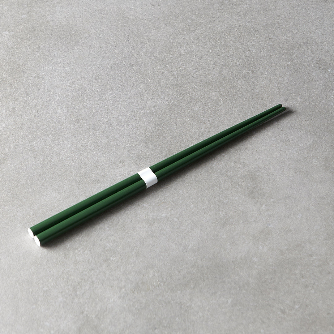 Chopsticks Lacquered Dark Green & White