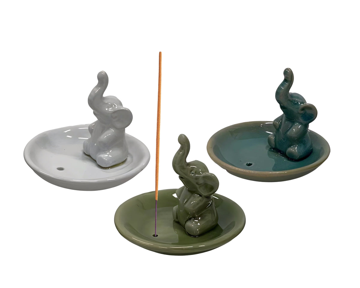 Set 3 Elephant Incense Holder 10cm