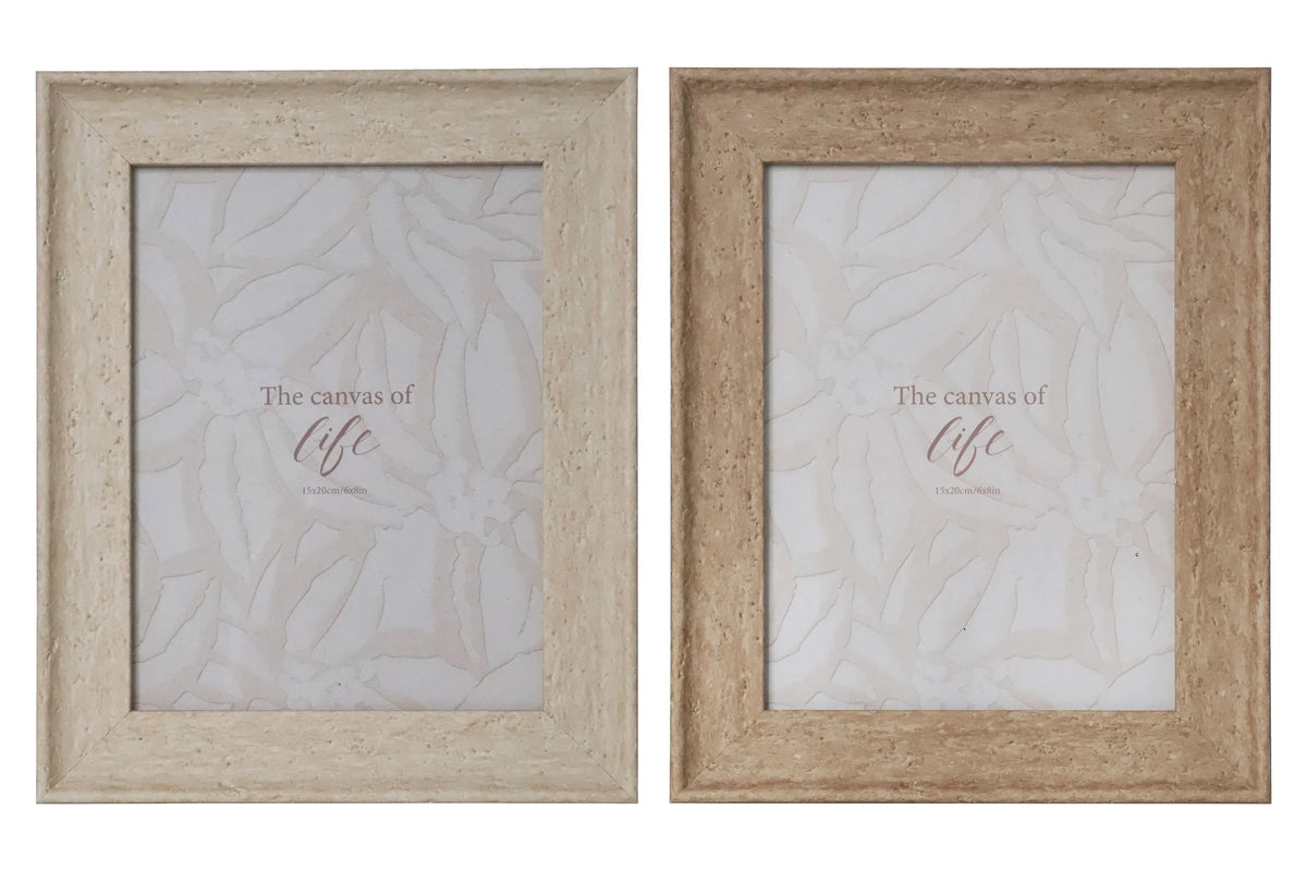 Bulk 24 Ps Photo Frame Oslo Natural 15x20cm 6x8in 2 Asst