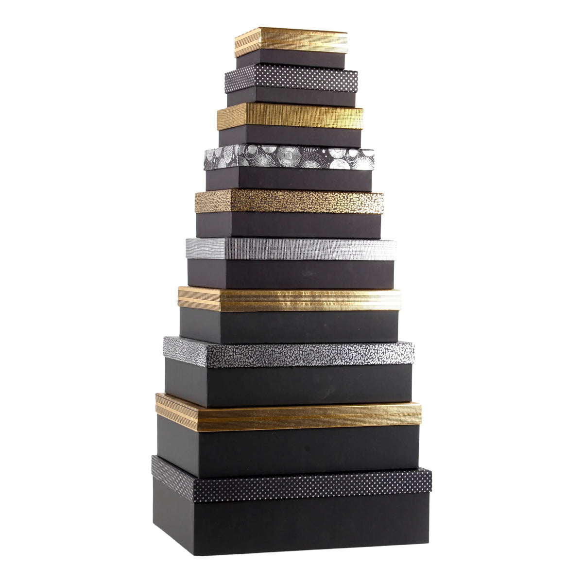 Bulk 3 Delux Gold Foil On Black Gift Box Set Of 10 37x27x11cm